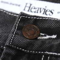 Heavies Jeans - Washed Black button detail