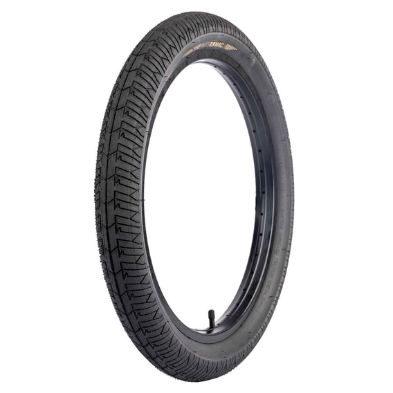 KHE Mac3 Tyre - Black 2.40" angled view | Backyard UK BMX Shop