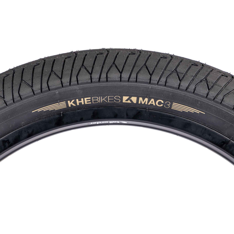 KHE Mac3 Tyre - Black 2.40" heat patch logo | Backyard UK BMX Shop