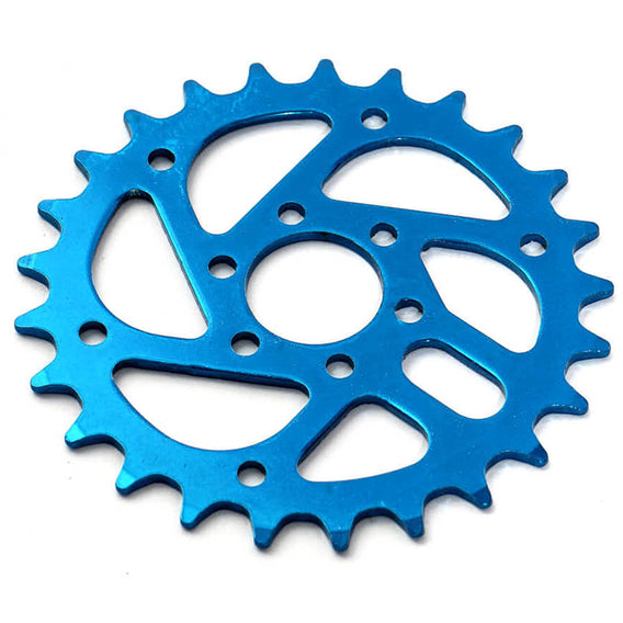 Blue KHE MVP Steel 25t Sprocket on white background