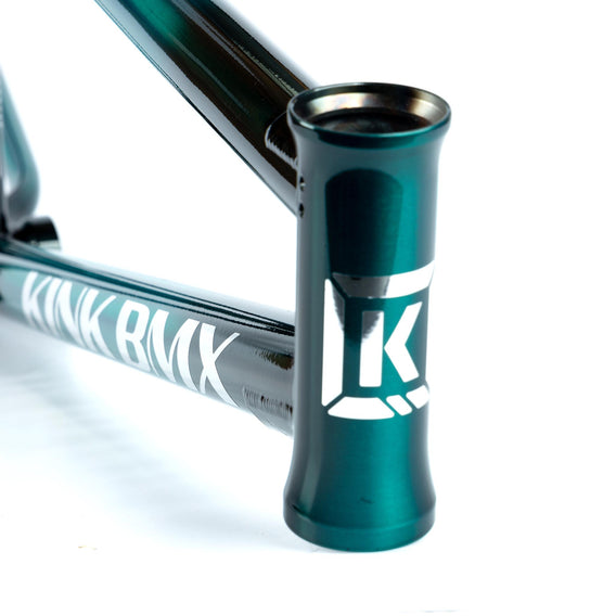 Kink Kinetic Frame - Cayman Blue Jacob Cable signature head tube graphic