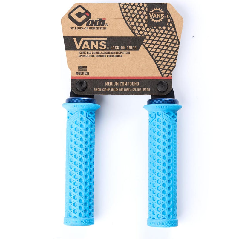 ODI Vans V2.1 Lock On Grips - Blue 135mm | Backyard BMX UK Shop