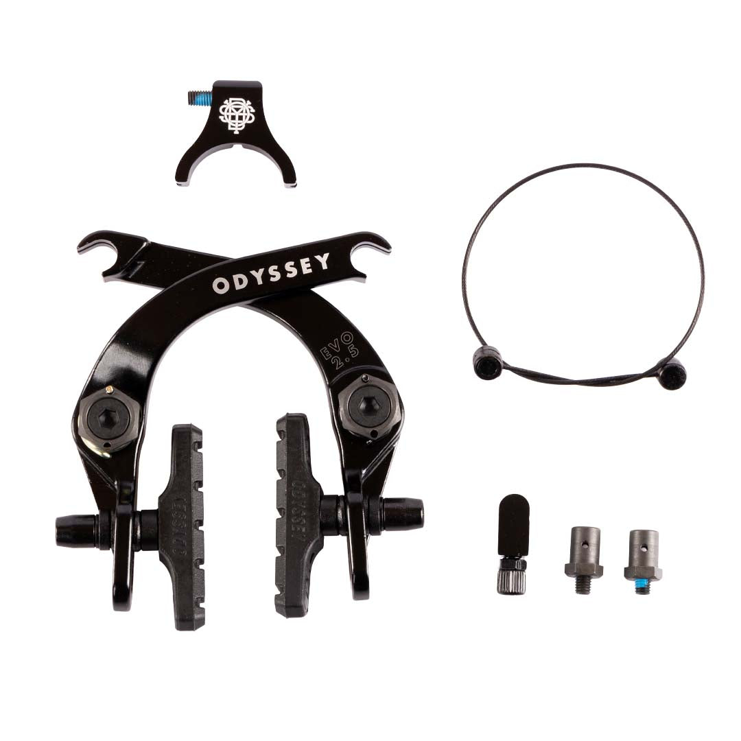 odyssey evo 2.5 bmx brake black front view