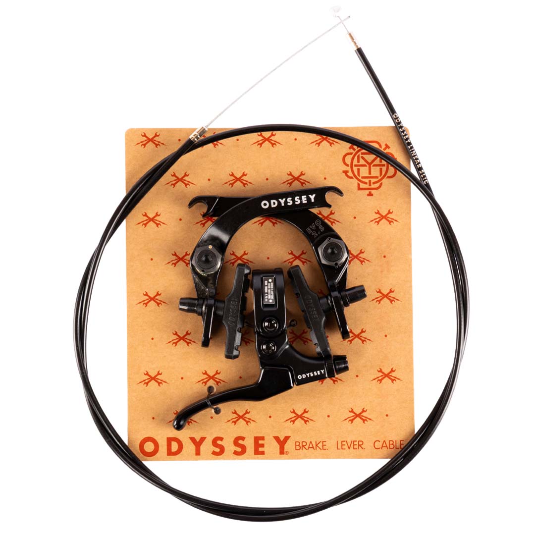 odyssey evo 2.5 black bmx brake set front view