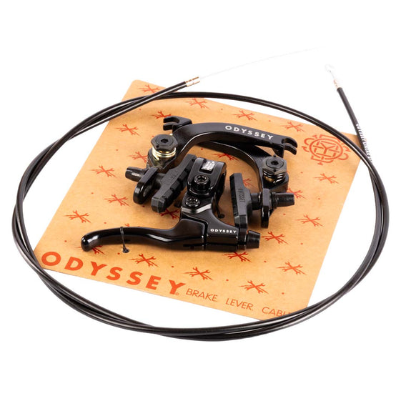 odyssey evo 2.5 black bmx brake set angled view