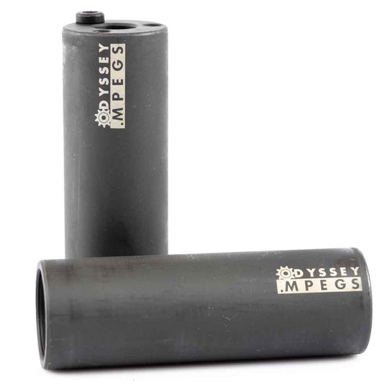 Two black Odyssey MPEGS on a white background