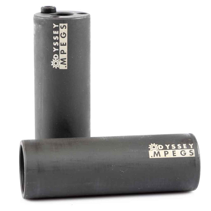 Two black Odyssey MPEGS on a white background