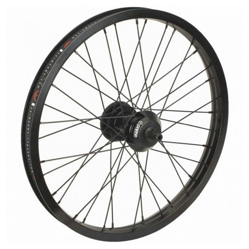 Primo RHD VS Freemix rear wheel with hubguards Black hub with black rim 9 tooth