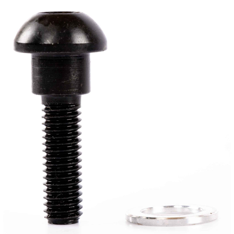 Profile Button Head Hub Bolt For Pegs - Black 10mm - 14mm with the washer on its side