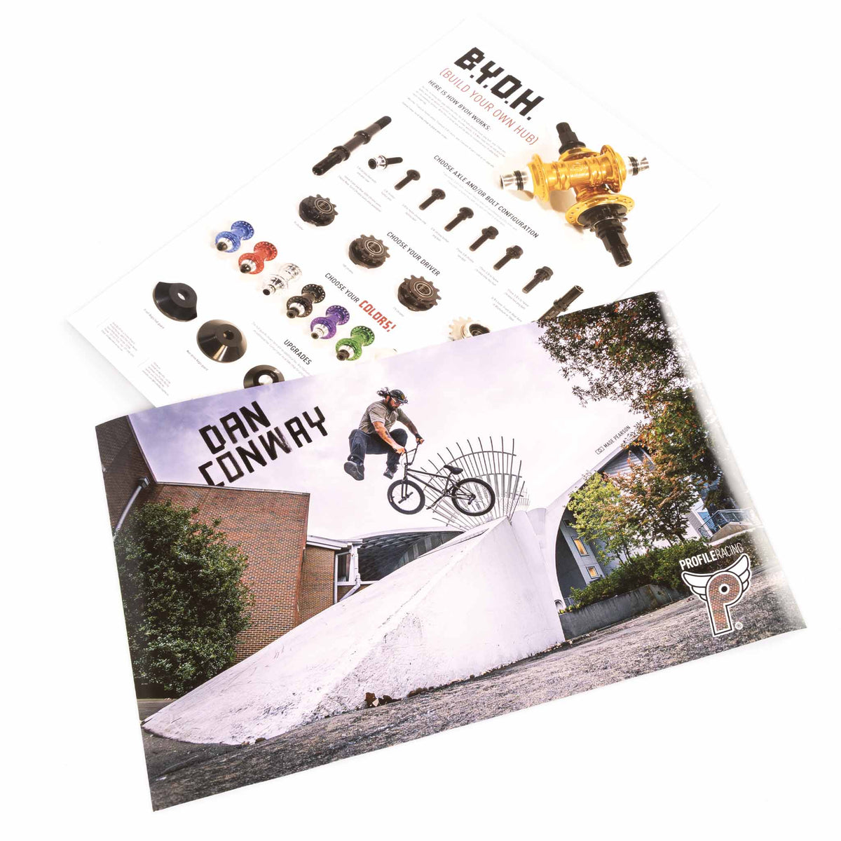 Double sided Profile Racing BMX poster  with Dan Conway doing a tailwhip 