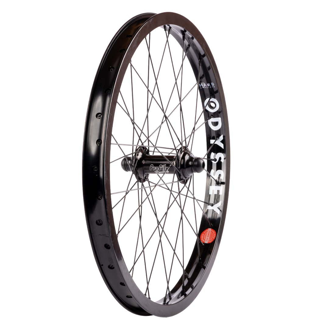 Profile Elite X Odyssey Hazard Lite Front Wheel Black front right view