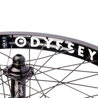 Profile Elite X Odyssey Hazard Lite Front Wheel Black rim text