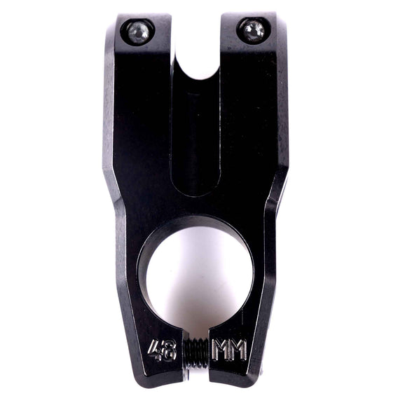 Bottom view of Profile Push stem in black photographed on a white background