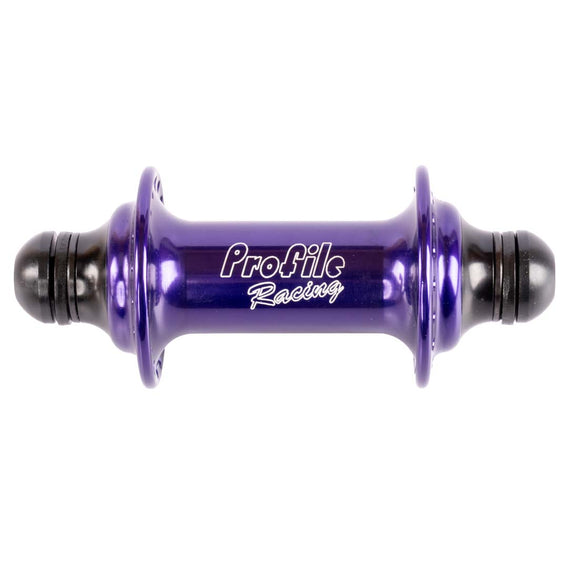 Profile Elite Front BMX Hub Purple 10mm front view