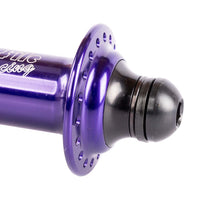 Profile Elite Front BMX Hub Purple 10mm  close up