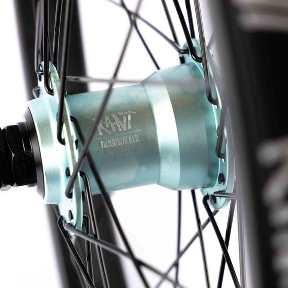 Rant Moonwalker RHD Freecoaster Wheel - Galactic Blue Hub with Black Rim hub detail