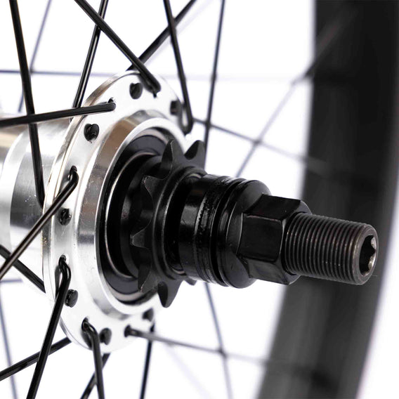 Rant Moonwalker RHD Freecoaster Wheel - Silver Hub with Black Rim axle