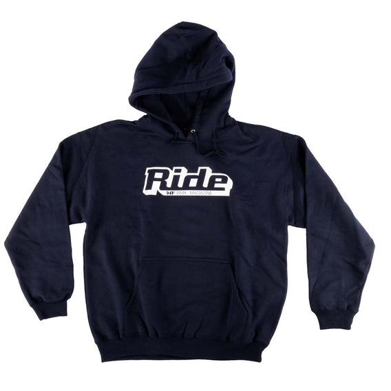 Ride UK BMX Classic Logo Hoodie Navy Blue front view