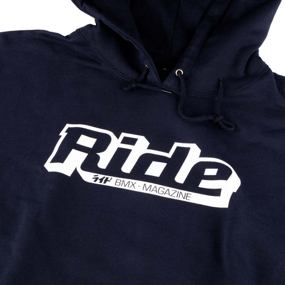 Ride UK BMX Classic Logo Hoodie Navy Blue logo