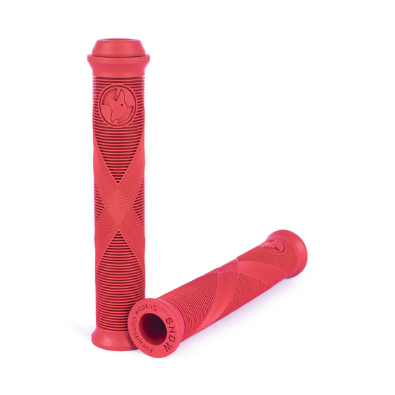 the shadow conspirac dcr flangeless spicy bmx grips crimson red