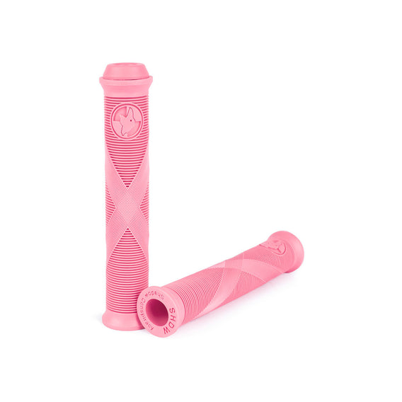 the shadow conspiracy spicy dcr flangeless bmx grips double bubble pink
