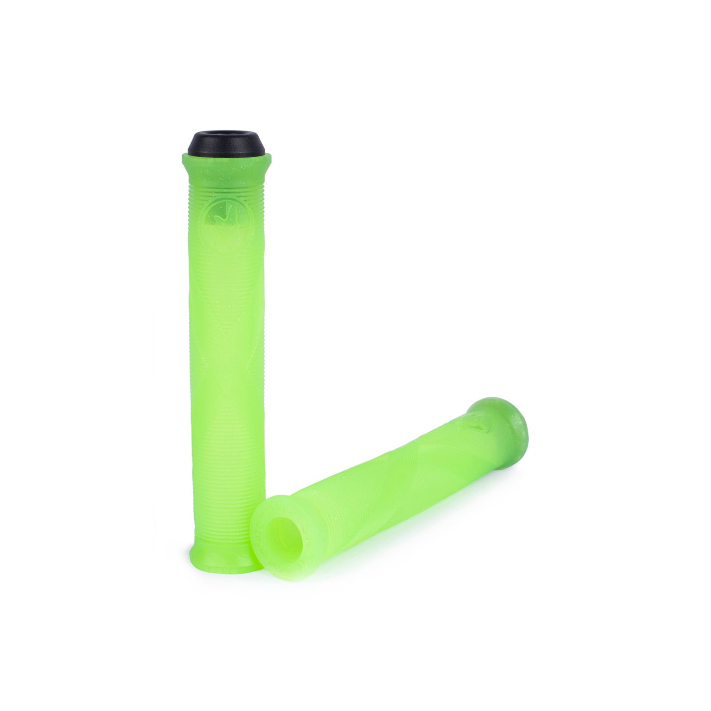 the shadow conspiracy flangeless bmx grips galaxy green 