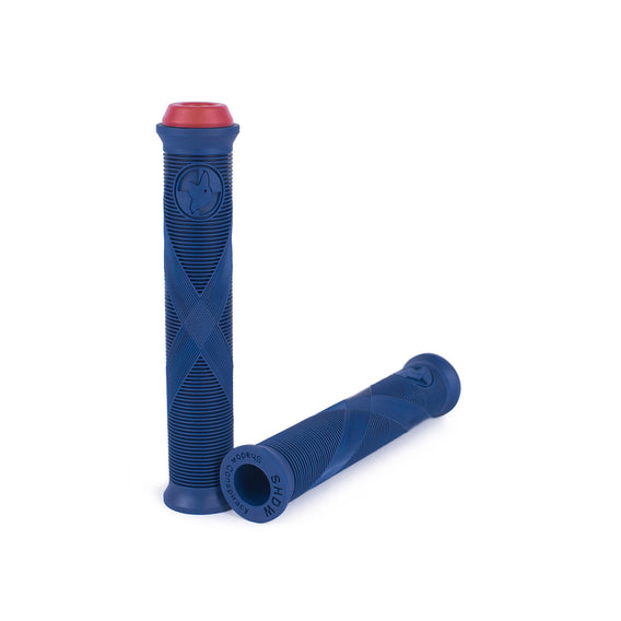 the shadow conspiracy spicy flangeless bmx grips navy blue