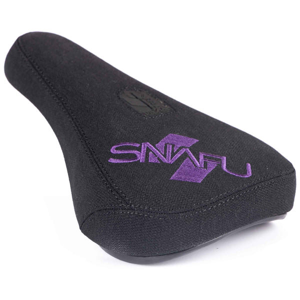 Snafu BMX Padded Pivotal Seat Black/Purple | Backyard BMX