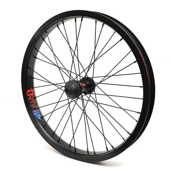 Stranger Crux V2 front wheel Black hub with black XL rim 10mm (3/8")