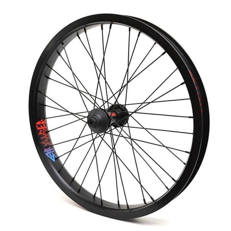 Stranger Crux V2 front wheel Black hub with black XL rim 10mm (3/8")