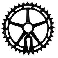 t1 logans run black bmx sprocket 36t front view