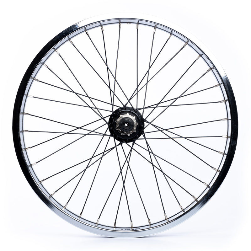 Tall Order Dynamics LHD Cassette Wheel - Black With Chrome Rim And Silver Nipples 9 Tooth