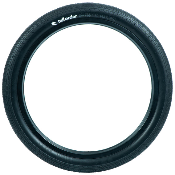Tall Order Foldable Reilly Park Tyre - Black 2.10" profile shot side on