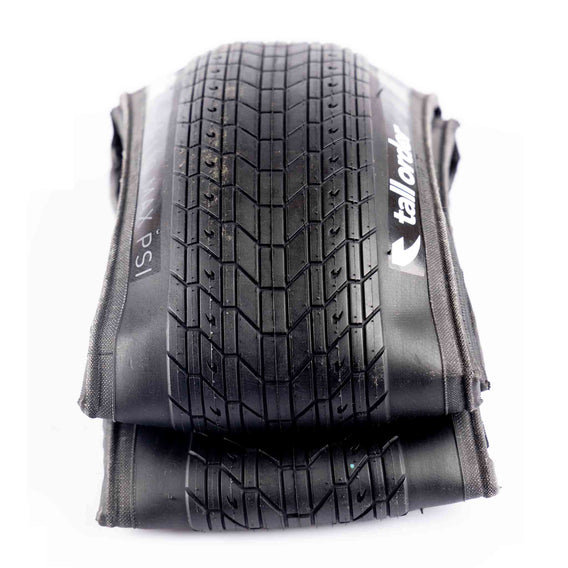 Tall Order Foldable Reilly Park Tyre - Black 2.10" tread close up folded