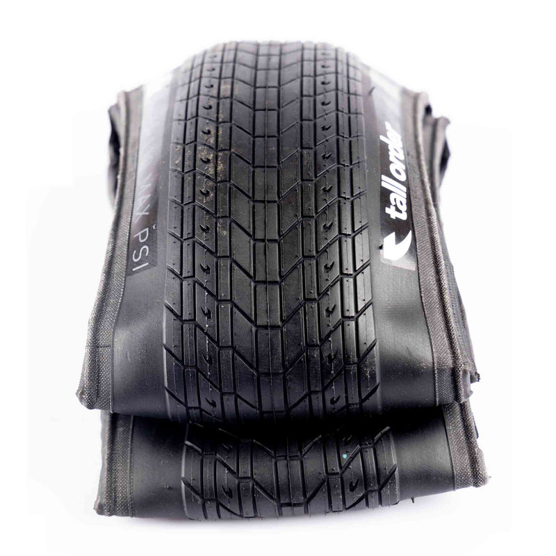 Tall Order Foldable Reilly Park Tyre - Black 2.10" tread close up folded