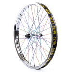 Total BMX Techfire Front Wheel - Chrome With Rainbow Spokes 10mm (3/8")