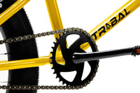 Tribal Clan V2 yellow close up of sprocket and crank photographed on a white background