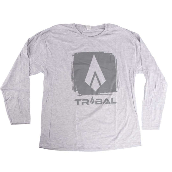 Tribal Block Logo Long Sleeve T-Shirt - Grey