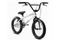 Tribal Nomad 18" BMX in silver, front view photographed on a white background