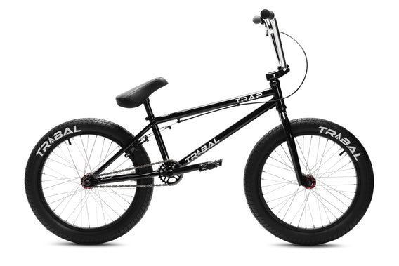 tribal trap bmx black bmx bike side view on a white background