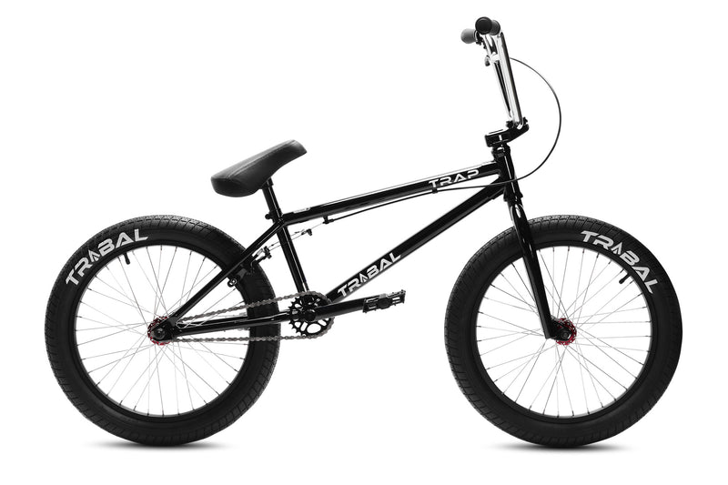 tribal trap bmx black bmx bike side view on a white background