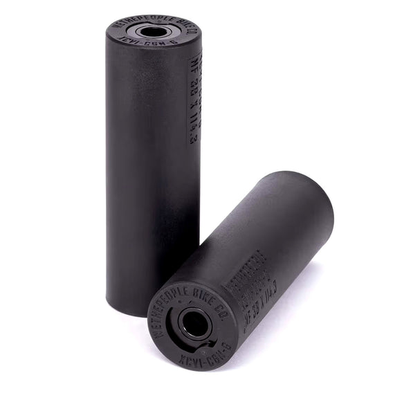 Wethepeople BMX Temper Plastic/Chromoly 4.5" Pegs - Black 14mm With 10mm Adapter (Pair)