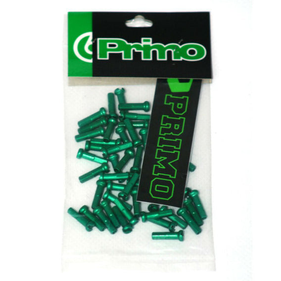 Primo alloy spoke nipples (pack of 50) Green