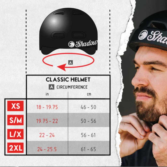 Shadow Classic helmet size guide | BMX