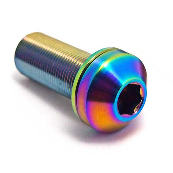 TLC Titanium 14mm female axle bolt (each) Rainbow