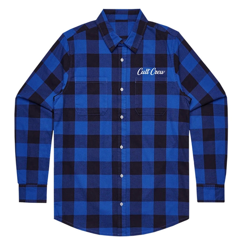 Cult Script Flannel Shirt - Blue | BMX