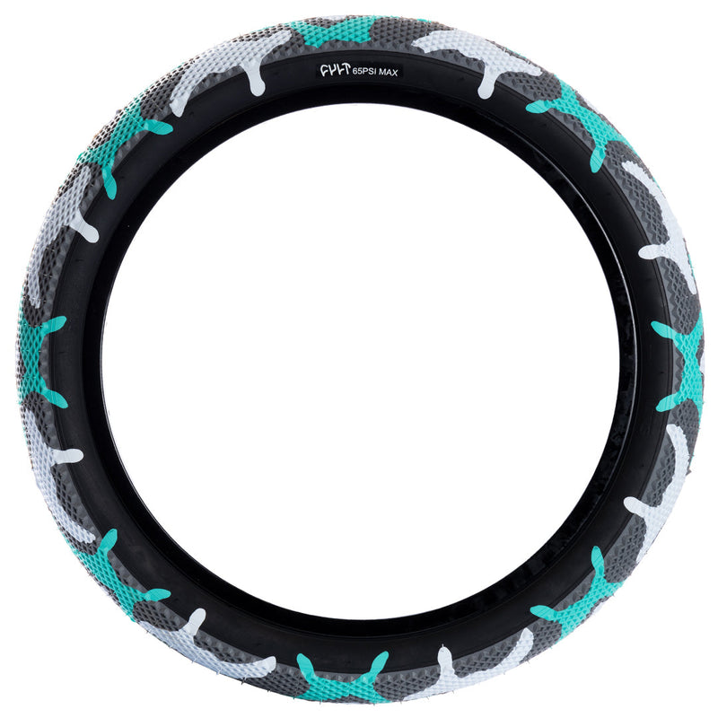 Cult Vans Tyre 26" - Teal Camo With Black Sidewall 2.10"
