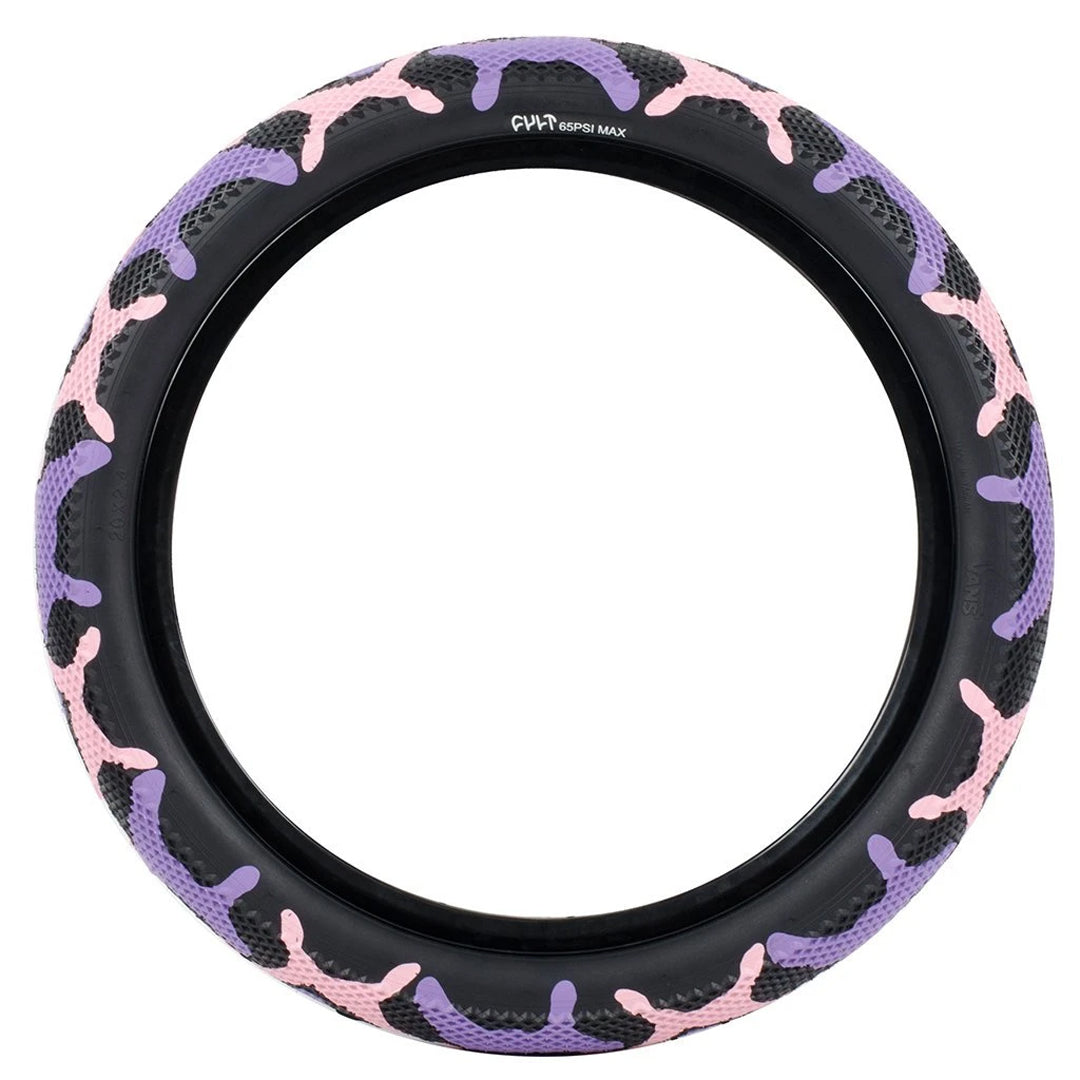 Cult 16" Vans Tyre - Purple Camo With Black Sidewall 2.30" | BMX