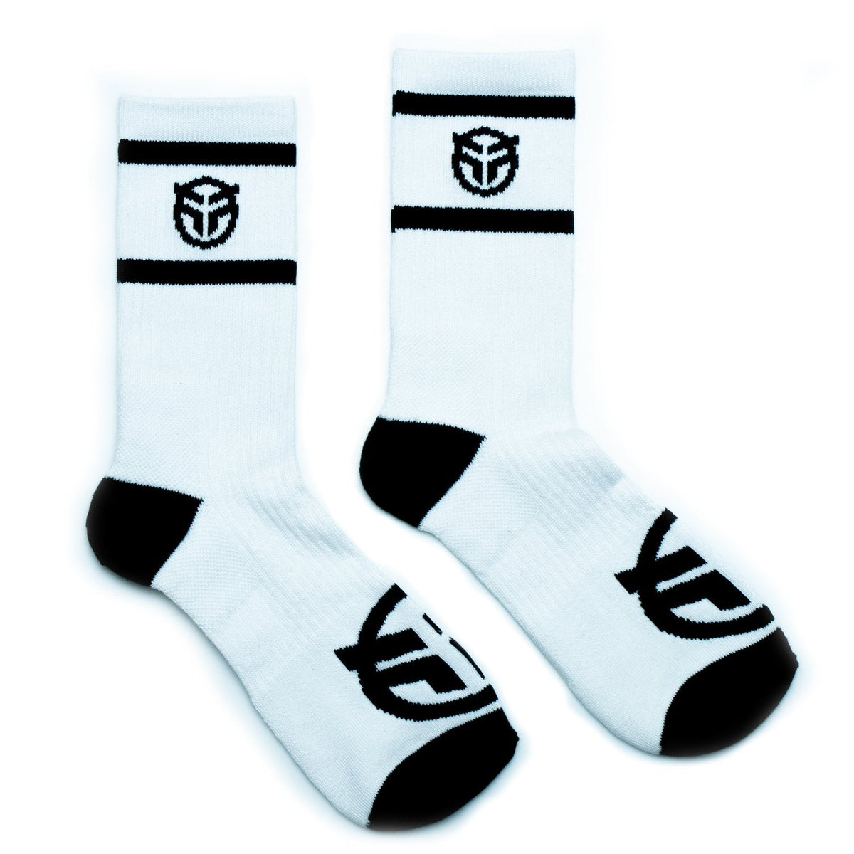 Federal Logo Socks - White With Black Logos | BMX