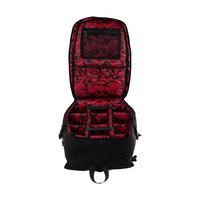 A black camera backpack with multiple compartments and straps, featuring the Shadow BMX brand logo.